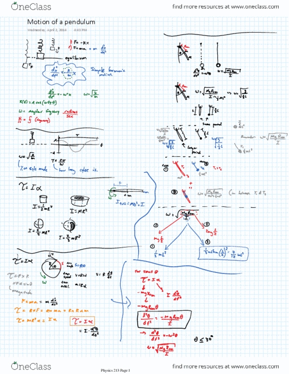 Ph 213 Chapter : Motion of a pendulum.pdf thumbnail