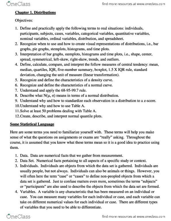 STAT 1000 Lecture Notes - 5,6,7,8, Ordinal Data, Continuous Or Discrete Variable thumbnail