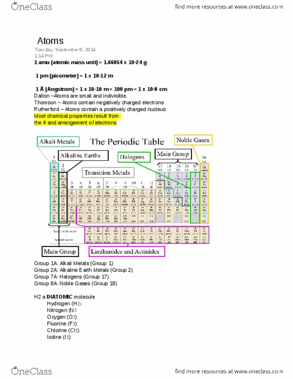 BIO 1130 Lecture Notes - Fluorine, Molar Concentration, Picometre thumbnail