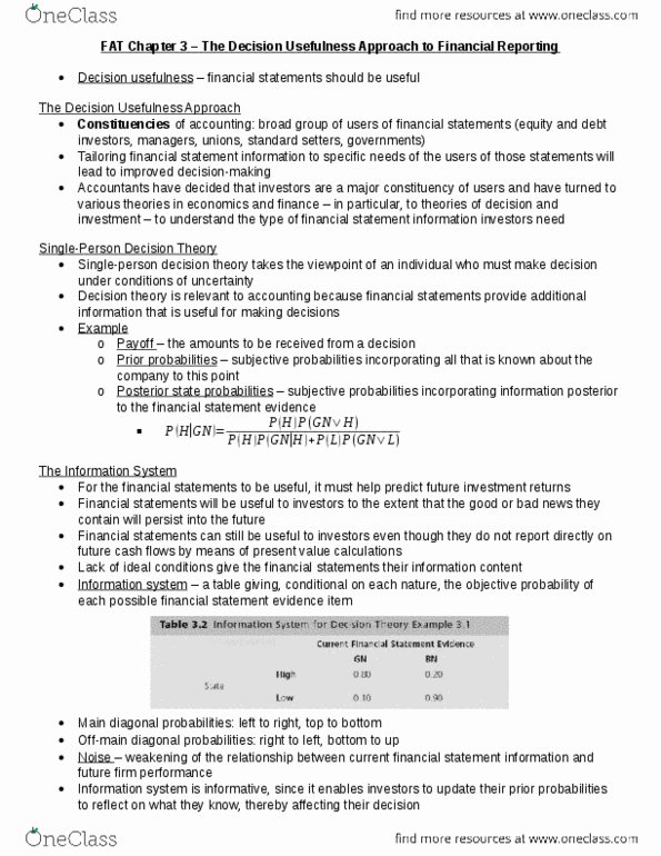 BU457 Chapter Notes - Chapter 3: Financial Statement, Decision Theory, Broad Group thumbnail