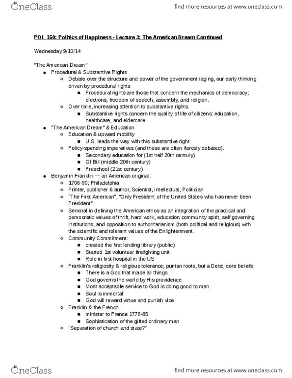 POL 150C1 Lecture Notes - Lecture 3: Substantive Rights, Positive Liberty, Deism thumbnail