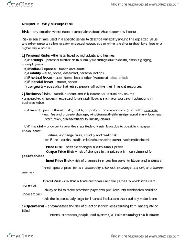 BU353 Lecture Notes - Lecture 1: Cash Flow, Operating Expense, Interest Rate Risk thumbnail