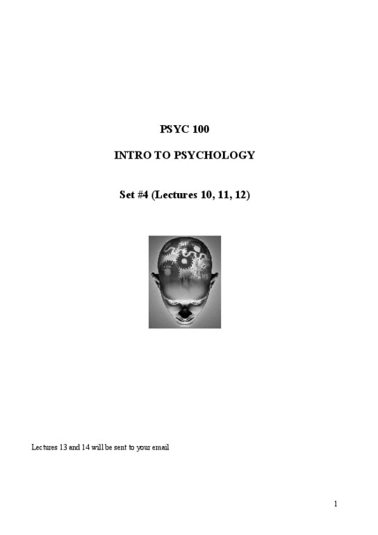 PSYC 100 Lecture Notes - Giacomo Rizzolatti, Mirror Neuron, Richard Dawkins thumbnail