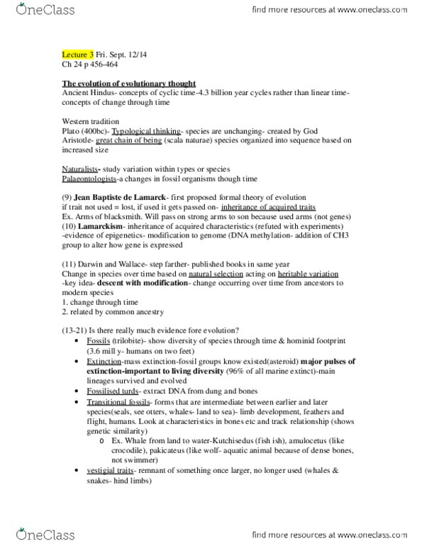 BIOLOGY 1A03 Lecture Notes - Lecture 3: Time Complexity, Ulna, Himalayas thumbnail