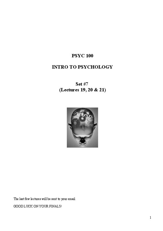 PSYC 100 Lecture Notes - Stanley Milgram, Fundamental Attribution Error, Cognitive Psychology thumbnail