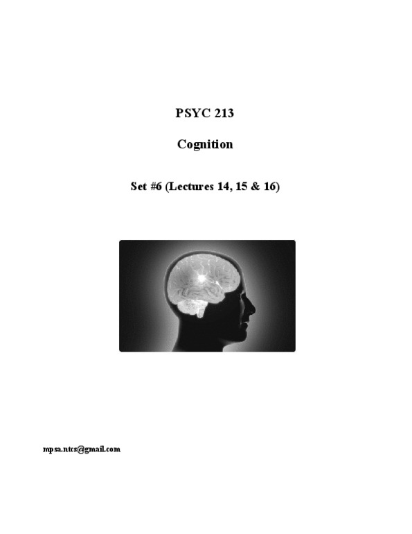 PSYC 213 Lecture Notes - Posttraumatic Stress Disorder, Problem Solving, Temporal Lobe thumbnail