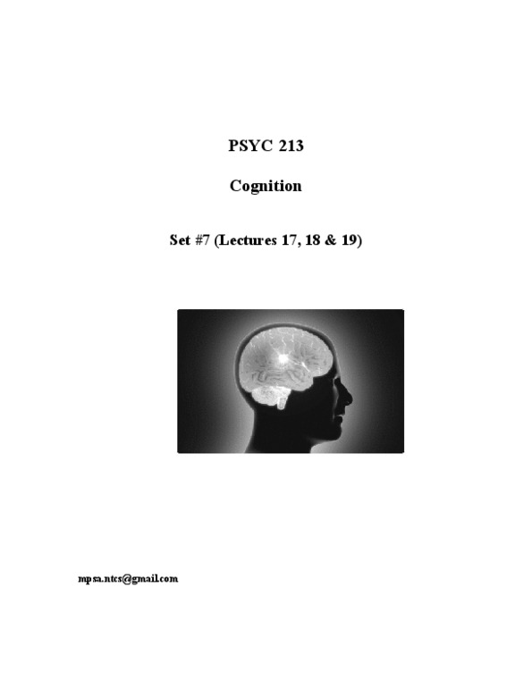 PSYC 213 Lecture Notes - Theory Of Multiple Intelligences, Metacognition, Webct thumbnail