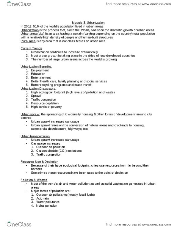 GEO 702 Chapter Notes -Ecological Footprint, Smart Growth, Pollution Prevention thumbnail