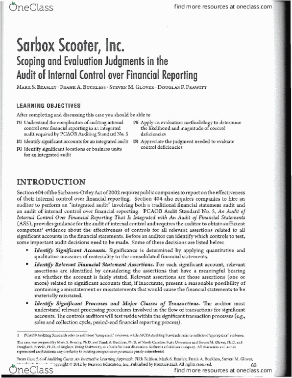 AFM415 Chapter Notes -Financial Audit, Consolidated Financial Statement, Internal Audit thumbnail