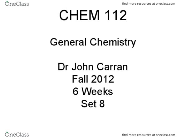 CHEM 112 Lecture Notes - Lecture 8: Carran, Kelvin, Ideal Gas thumbnail