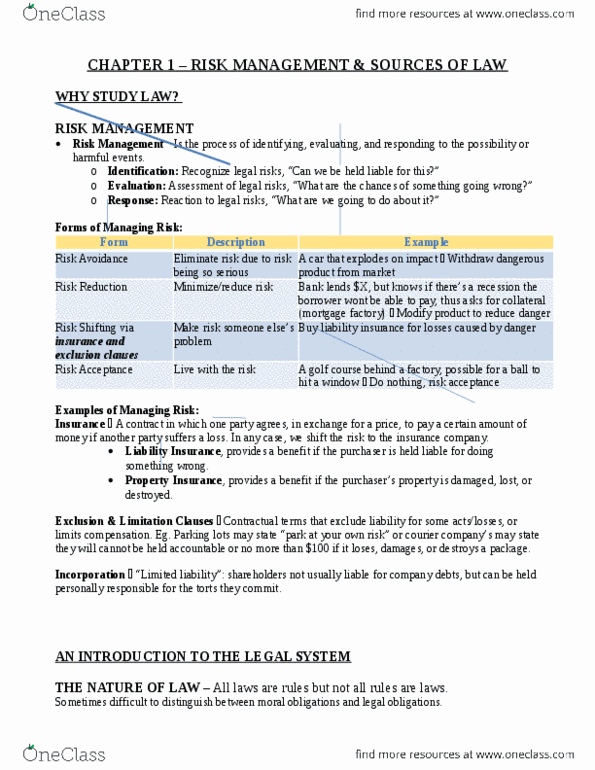 LAW 122 Chapter Notes -Liability Insurance, Acar, W. M. Keck Observatory thumbnail