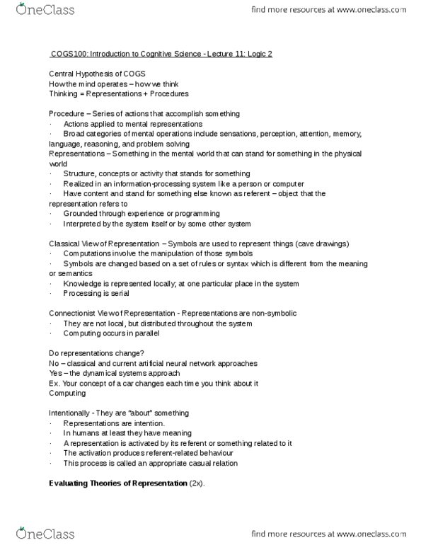 COGS 100 Lecture Notes - Lecture 11: Modus Tollens, Problem Solving, Modus Ponens thumbnail