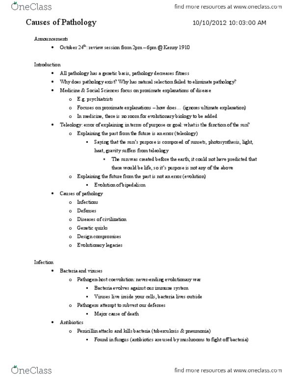 PSYC 208 Chapter Notes - Chapter 4: The Evolutionary War, Penicillin, Syphilis thumbnail