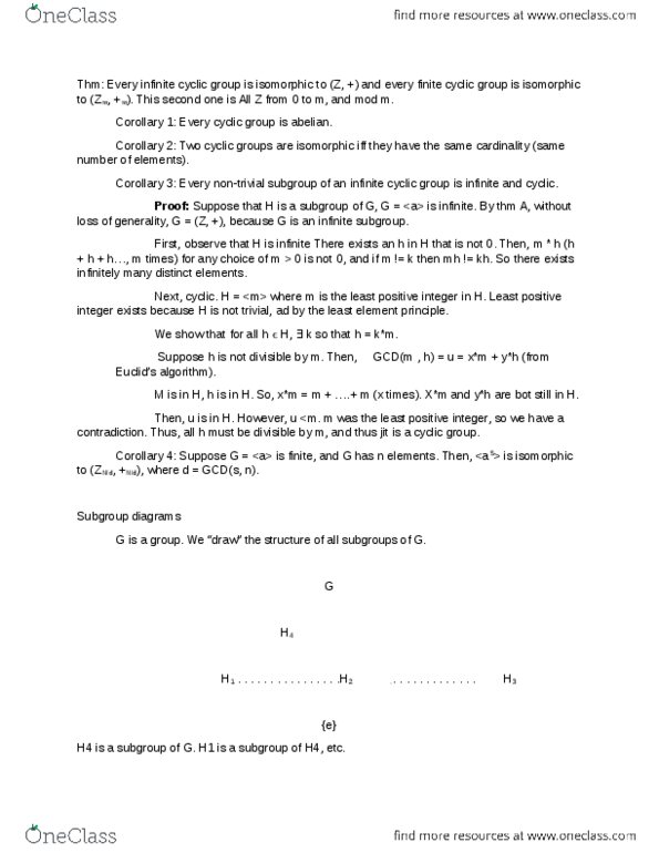 MATH 113 Lecture Notes - Lecture 6: Cyclic Group, If And Only If thumbnail