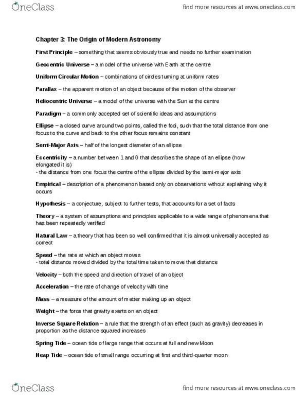 AS101 Chapter Notes - Chapter 3: Circular Motion, Curve, Tide thumbnail