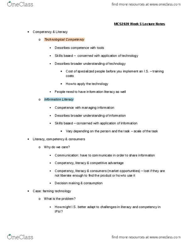 MCS 2020 Lecture Notes - Lecture 13: Systematic Sampling, Quota Sampling, Tacit Knowledge thumbnail