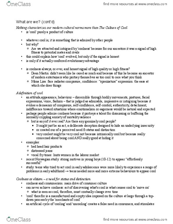 BIOL 350 Lecture Notes - Lecture 11: Sprezzatura, Signalling Theory, Mortality Salience thumbnail