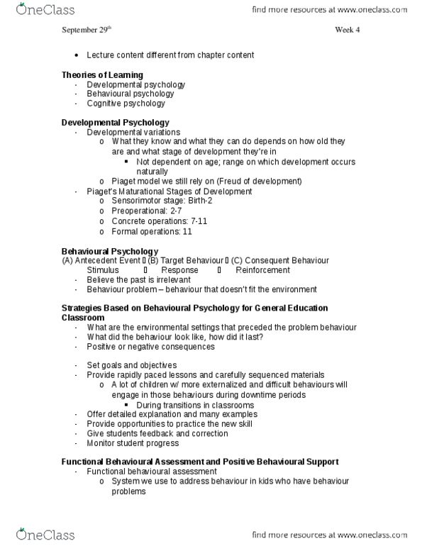 PSYC 3710 Lecture Notes - Lecture 6: Learning Disability, Intellectual Disability, Dsm-5 thumbnail