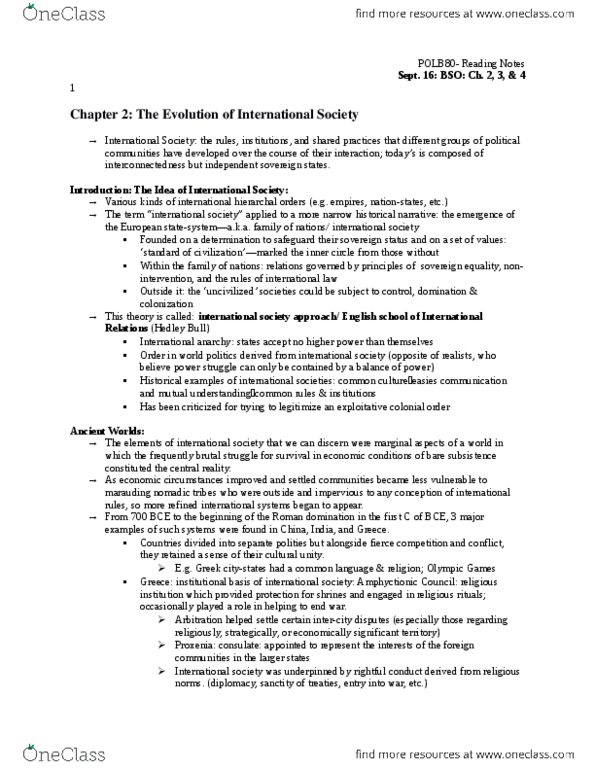 POL101Y1 Chapter Notes - Chapter 2: Ummah, Nationstates, Social Forces thumbnail