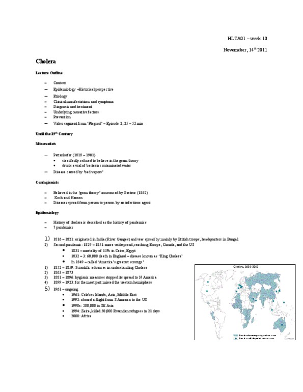 HLTB21H3 Lecture Notes - Cholera Toxin, Sulawesi, Serotype thumbnail