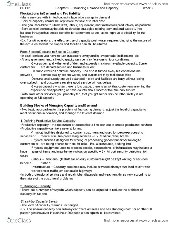 BU412 Chapter Notes - Chapter 9: Rush Hour, Shortage, Airport Security thumbnail