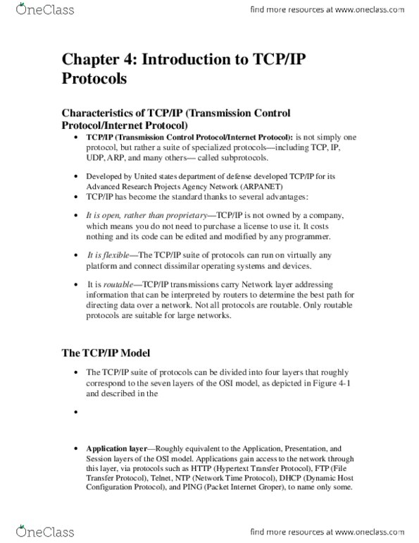 ITM 301 Chapter Notes - Chapter 4: Dynamic Host Configuration Protocol, Internet Group Management Protocol, Address Resolution Protocol thumbnail