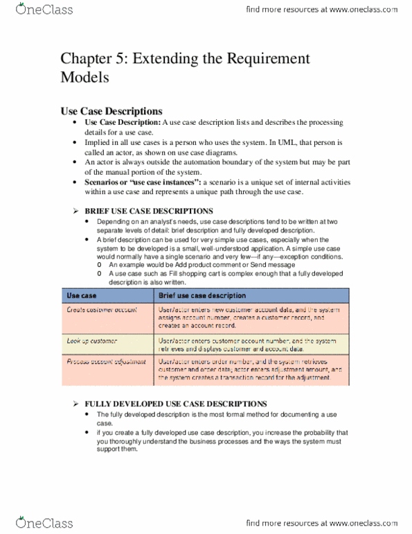 ITM 305 Chapter Notes - Chapter 5: Use Case, Asteroid Family, State Diagram thumbnail