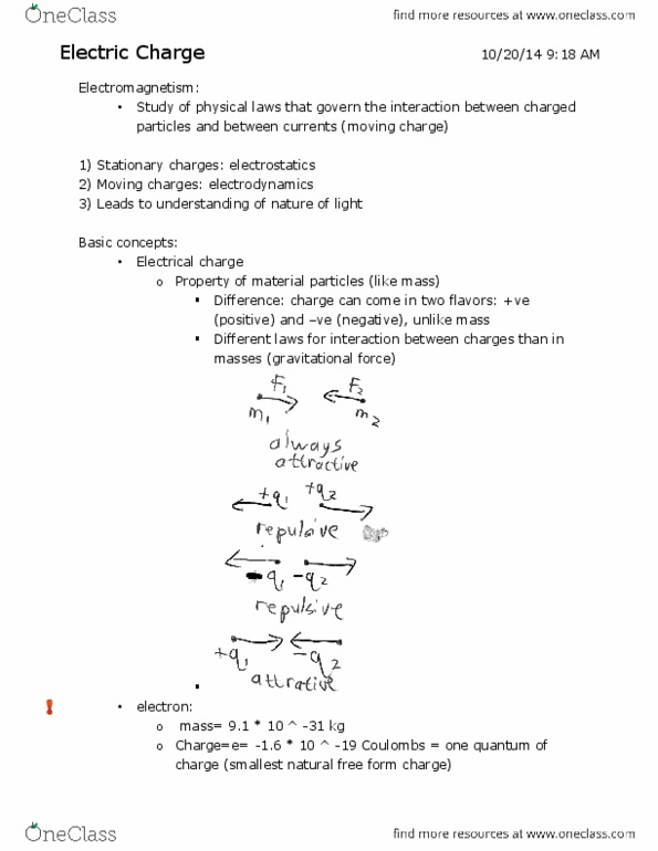 PHYS 241 Lecture Notes - Lecture 13: Electrostatics, International System Of Units, Unit Vector thumbnail