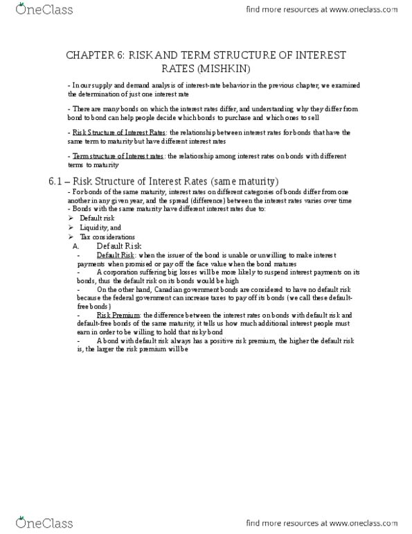 COMM 220 Chapter Notes - Chapter 6: Risk Premium, Demand Curve, Chlordiazepoxide thumbnail