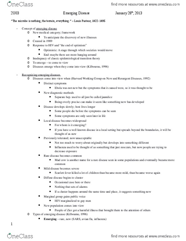 ANTHROP 2U03 Lecture Notes - Lecture 9: Intensive Animal Farming, Resurs-Dk No.1, Cholera thumbnail