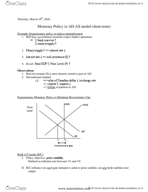 ECO102H1 Lecture 39: Lecture 39-Monetary Policy in AD-AS Model (Short-term) thumbnail