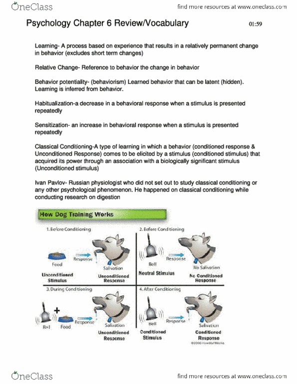 PSYC 1001 Chapter Notes - Chapter 6: Classical Conditioning, The Automatic, Behaviorism thumbnail