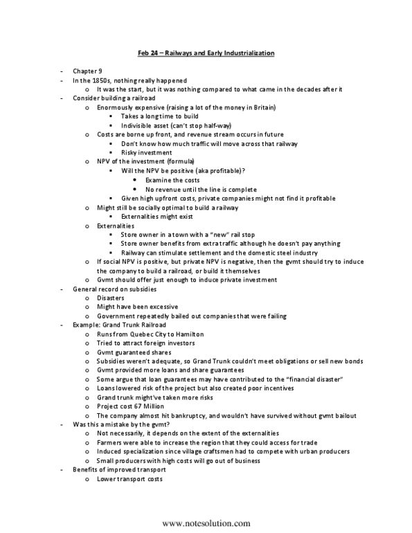 ECO323Y5 Lecture : Railways and Early Industrialization thumbnail