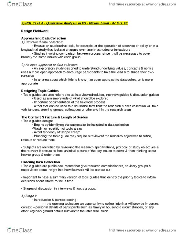 POL 3370 Lecture Notes - Lecture 7: Flip Chart, Card Sorting, Creative Writing thumbnail