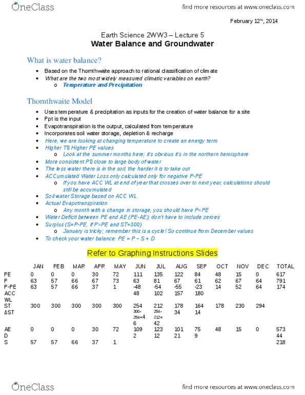 EARTHSC 2WW3 Lecture Notes - Lecture 5: Bioaccumulation, Hydraulic Conductivity, Sorption thumbnail