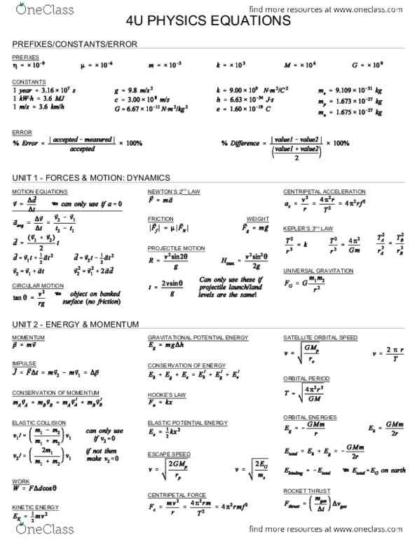 Phy 1321 Study Guide Fall 2012 Final Eed Protein Kilowatt Hour Unit