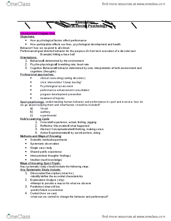 Kinesiology 1080A/B Lecture Notes - Lecture 1: Motivation, Reinforcement, Cognitive Evaluation Theory thumbnail