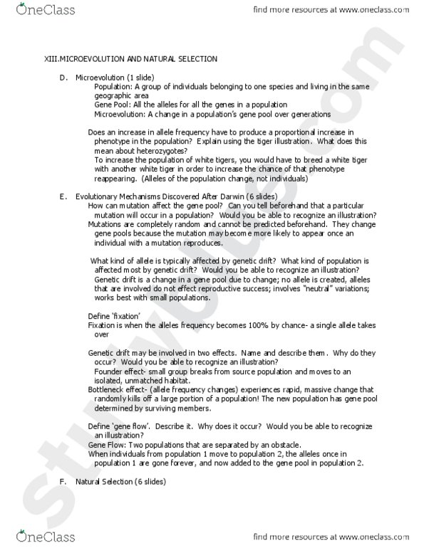 BIOL 102 Final: Cumulative Study Guide - OneClass