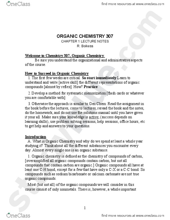 01:160:307 Chapter Notes - Chapter 1: Bond Energy, Orbital Hybridisation, Electronegativity thumbnail