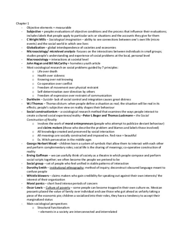 SOC102H1 Chapter 1: Chapter 1 of Social Problems - What are Social Problems? thumbnail