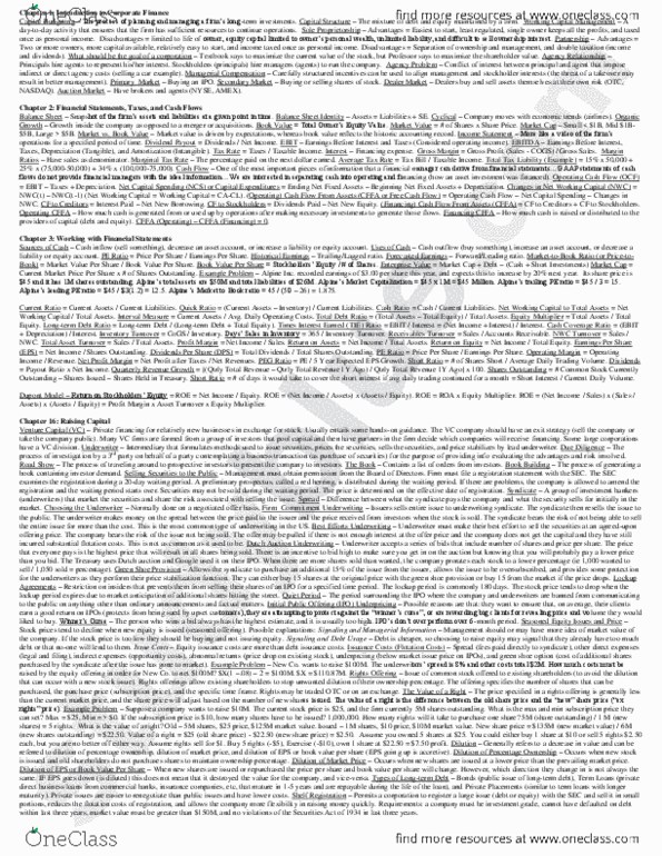 Finance 300 Study Guide Fall 13 Midterm Ethane Zend Acher