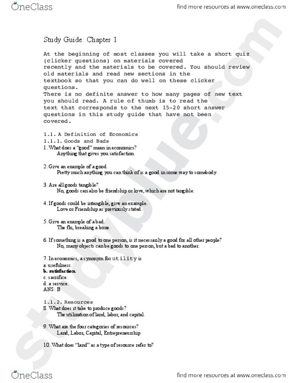 ECON 102 Study Guide Spring 2013 Microeconomics Unita Macroeconomics