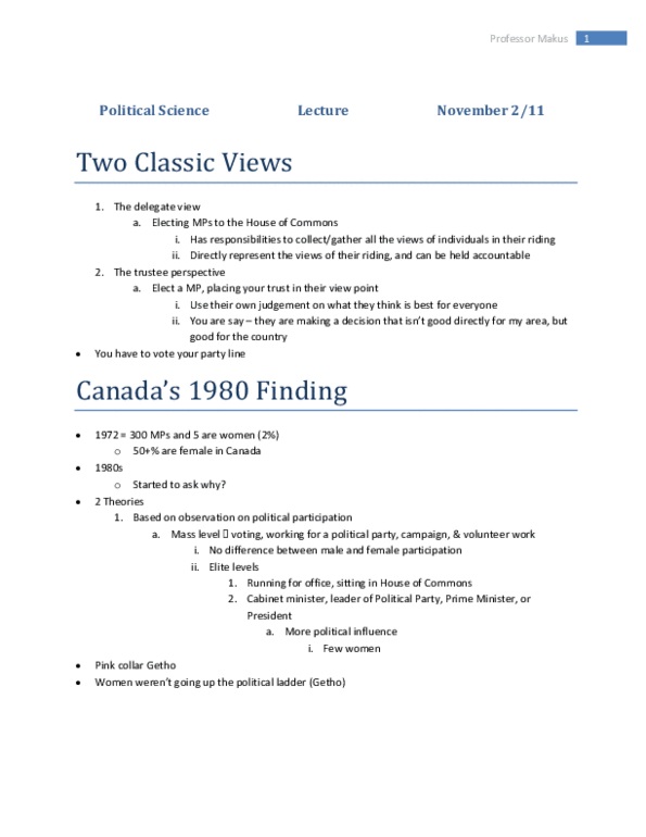 POLI 1F90 Lecture : Politicial Science thumbnail