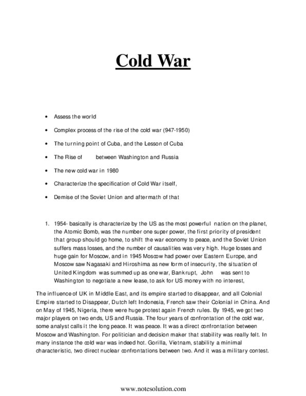 POL208Y1 Lecture : cold war thumbnail