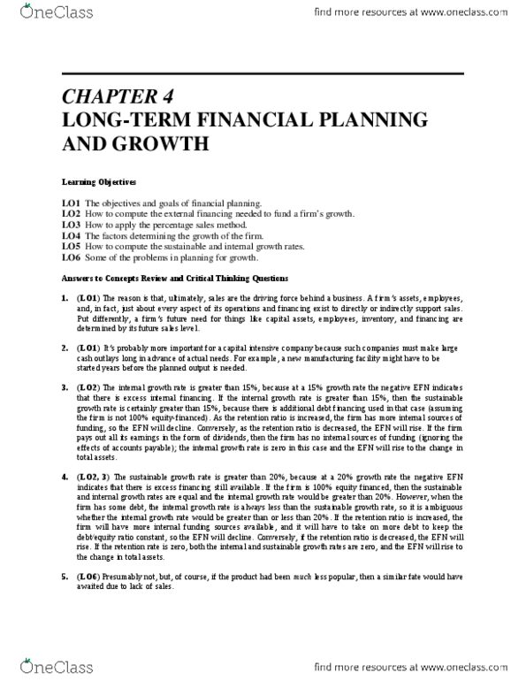 FIN 300 Chapter Notes - Chapter 47: Opportunity Cost, Pro Forma, Retained Earnings thumbnail