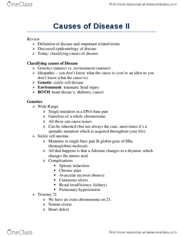 Pathology 3240A Lecture Notes - Lecture 2: Chemotherapy, Neoplasm, Iatrogenesis thumbnail