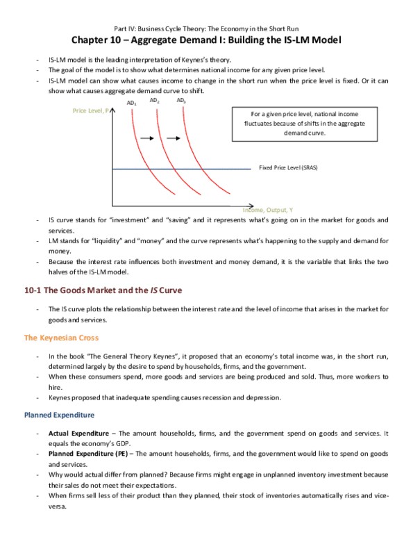 MGEB06H3 Chapter Notes - Chapter 10: Expenditure Function, Keynesian Cross, Aggregate Demand thumbnail