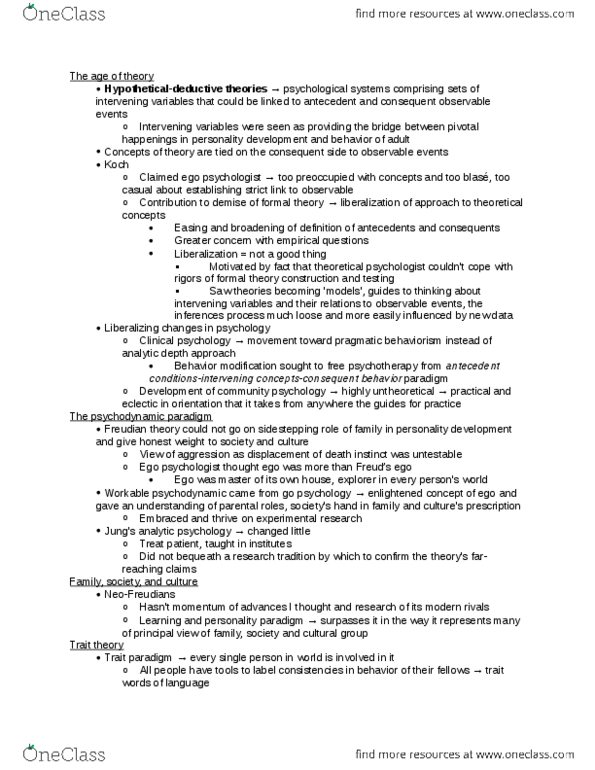 PSYC 370 Chapter Notes -Experimental Psychology, Behavior Modification, Behaviorism thumbnail