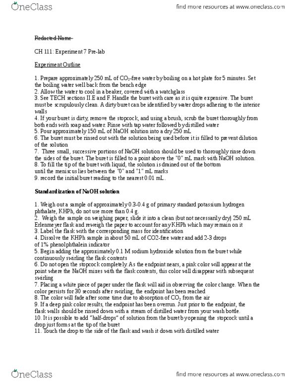 CHEM 1111 Lecture Notes - Lecture 7: Walgreens, Phenolphthalein, Antacid thumbnail