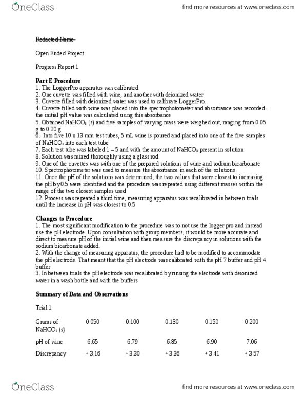 CHEM 1111 Lecture Notes - Lecture 17: Sodium Bicarbonate, Bicarbonate, Purified Water thumbnail